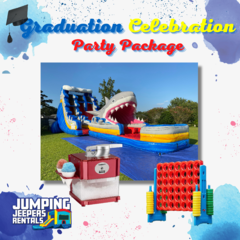 Graduation Celebration - Mega Shark Water Slide, Connect 4, Snow Cone Machine - Medium