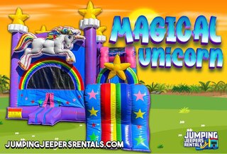 Magical Unicorn Bounce House With Slide (Wet or Dry)