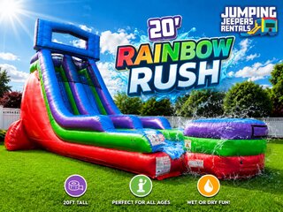 20' Rainbow  Rush Water Slide (Wet or Dry Slide)