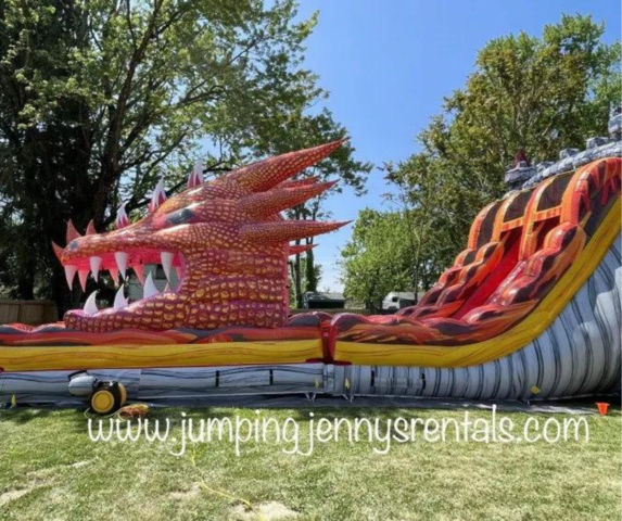 18ft Dragons Reign Dual Lane Water Slide