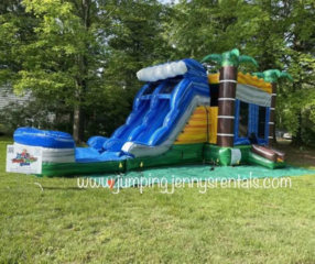 Tropical Wave Bounce House with Slide Combo