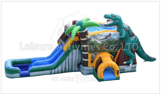 DINOSAURS FRONT YARD 7 IN 1 (water slide with landing pool) - Combos /  Interactives (wet/dry)