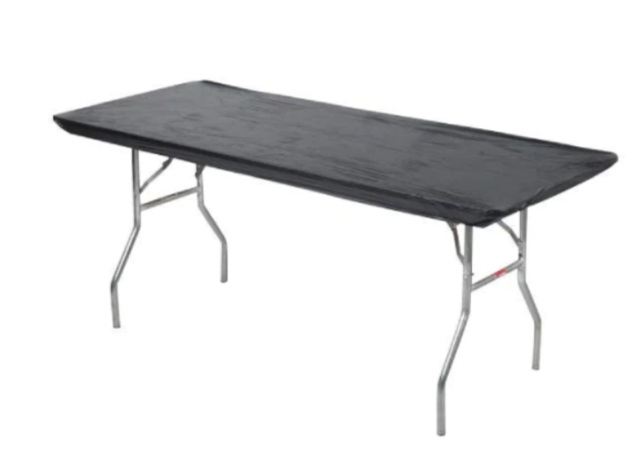 6' Plastic Table Quick Cover -BLACK