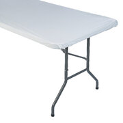 8' Plastic Table Quick Cover - White
