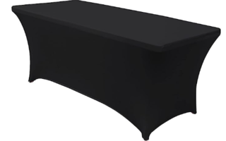 6' Black Spandex table cloth 