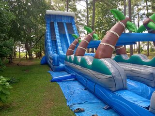  27 FEET BLUE CRUSH TROPICAL WATER SLIP SLIDE WITH POOL