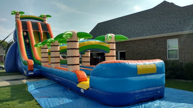 27ft Dual Lane Super Slide  Mr. Bounce Inflatable Rentals