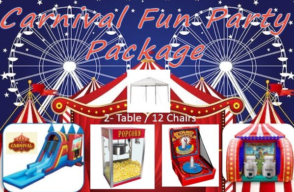 Mod, 2 - Table 12 Chairs, 1 Tent, Carnival Inflatable , 1 Machine, 2 Games