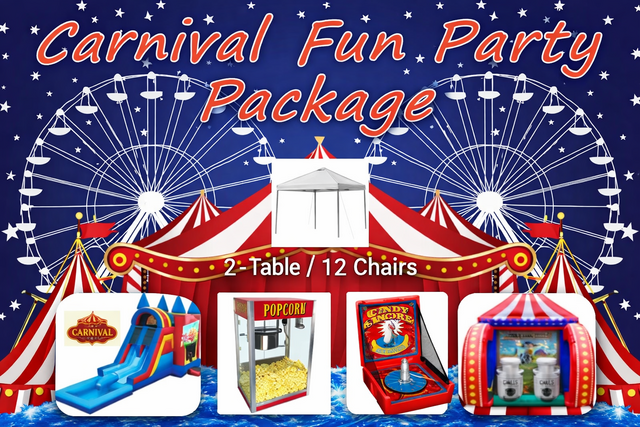 Mod, 2 - Table 12 Chairs, 1 Tent, Carnival Inflatable , 1 Machine, 2 Games