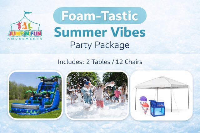 Waterslide, 2 - Table 12 Chairs, 1 Tent, 1 Foam Machine w/ Stand, 1 Machine