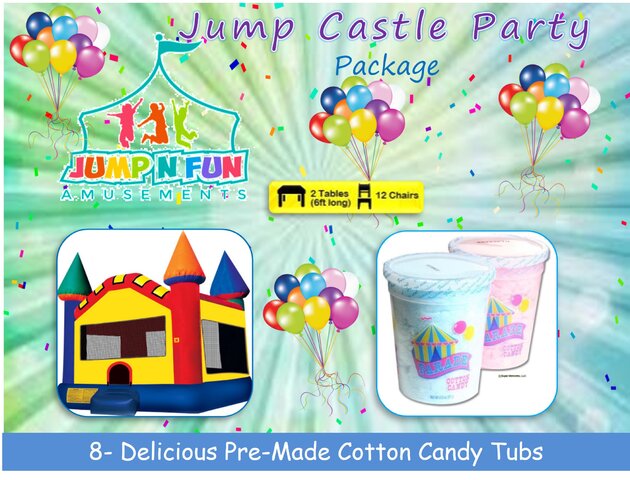 Jump Castle 12 chairs 2 tables 8 Cotton Candy 