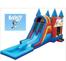 Bluey Bounce House & Double Slide Combo