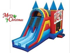 Christmas Bounce House & Double Slide Combo 