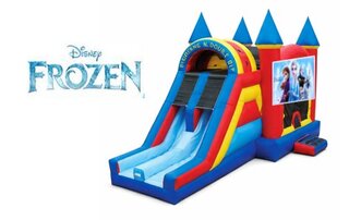 Frozen Castle Bounce House & Dual Slide Combo