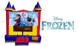 Frozen Castle Bounce House & Dual Slide Combo