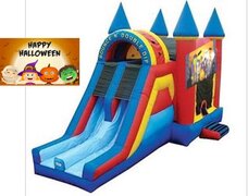 Halloween Bounce House & Double Slide Combo 