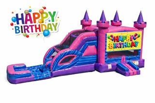 Happy Birthday Bounce House & Dual Waterslide