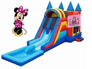 Minnie Castle Bounce House & Dual Slide Combo