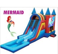 Mermaid Bounce House & Double Slide Combo