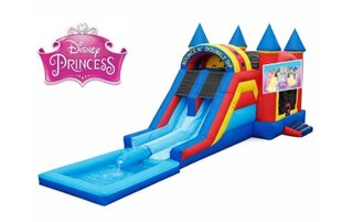 Princess Bounce House & Double Waterslide