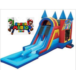 Super Mario Bounce House & Double Slide Combo