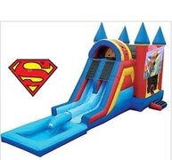 Superman Bounce House & Double Waterslide