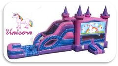 Unicorn Bounce House & Dual Slide Combo