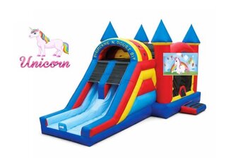 Unicorn Castle Bounce House & Dual Slide Combo