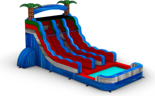 Fiery Falls Dual Lane Waterslide 