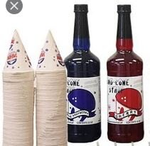 Extra Snow Cone Syrup + 50 paper cones