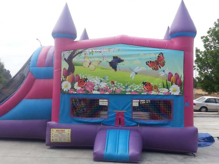 Butterfly Castle Inflatable Combo Rental Riverside County