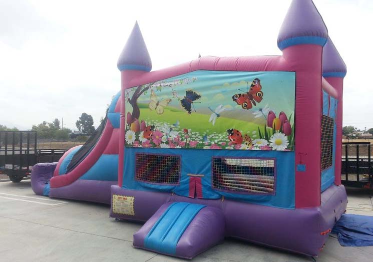 Butterfly Castle Inflatable Combo Rental Riverside County