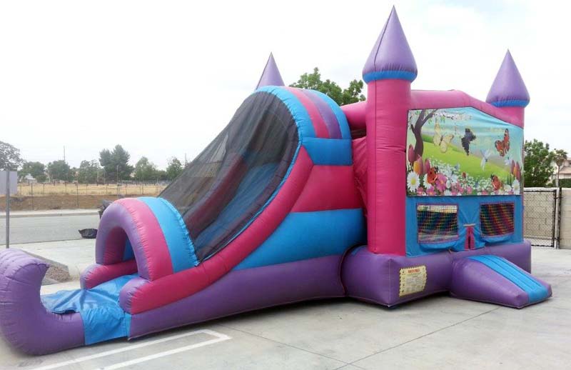 Butterfly Castle Inflatable Combo Rental Riverside County