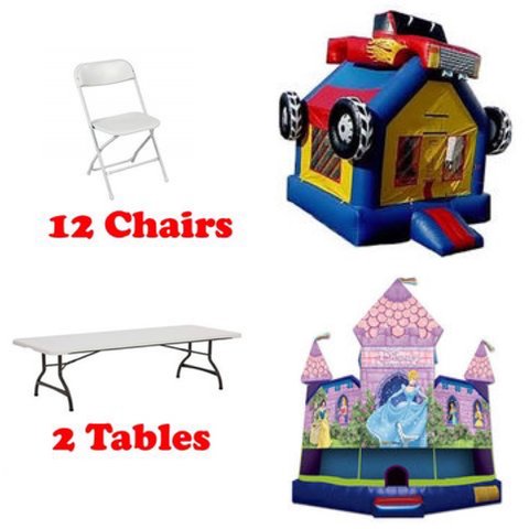 Any Standard Bounce House 2 Tables 12 Chairs