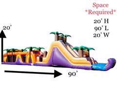 90 Ft Tropical Obstacle Course Challenge w/ pool (Item 705) 