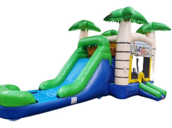 Tropical Bounce House Slide Combo (wet)