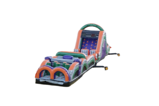 60 Ft Mega Mania Obstacle Course With Slide