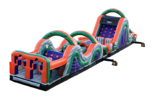 65 Ft Mega Mania Obstacle Course With Slide