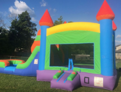 Rainbow Bounce House Slide Combo (wet)