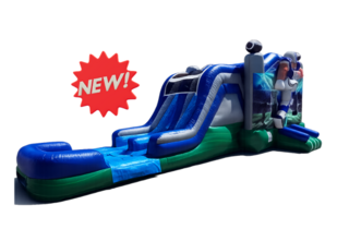 Mega Double Lane Colts Bounce House with Slide