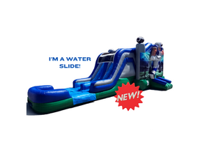Mega Double Lane Colts Bounce House with Water Slide 