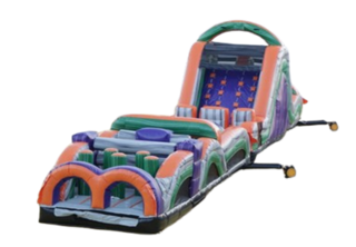 60 Ft. Mega Mania Obstacle Course With Slide