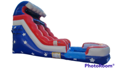 15ft Stars &Stripes water slide with pool