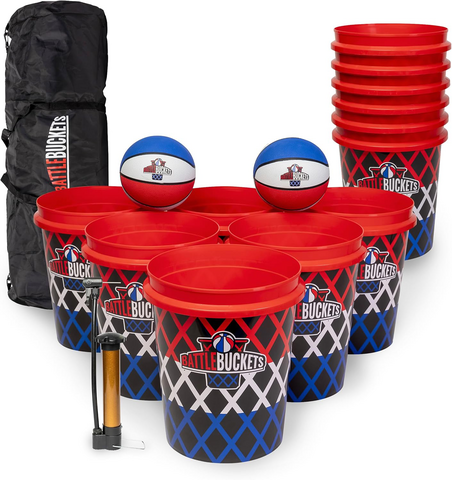 BasketPong giant yard pong game rental at a backyard birthday party in Salt Lake City Utah