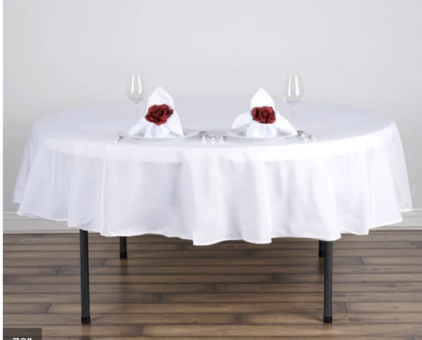  White Round Tablecloth