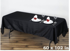 Black Rectangular Tablecloth
