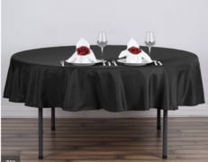 Black Round Tablecloth