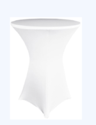  30" White Cocktail Spandex Table Cover