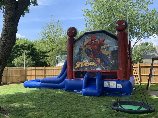 Spider Man Water Slide Bounce House Combo #WS43