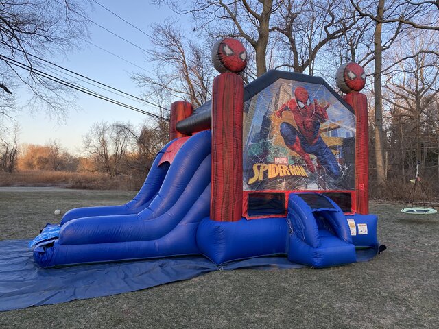 Spider Man Water Slide Bounce House Combo #WS43
